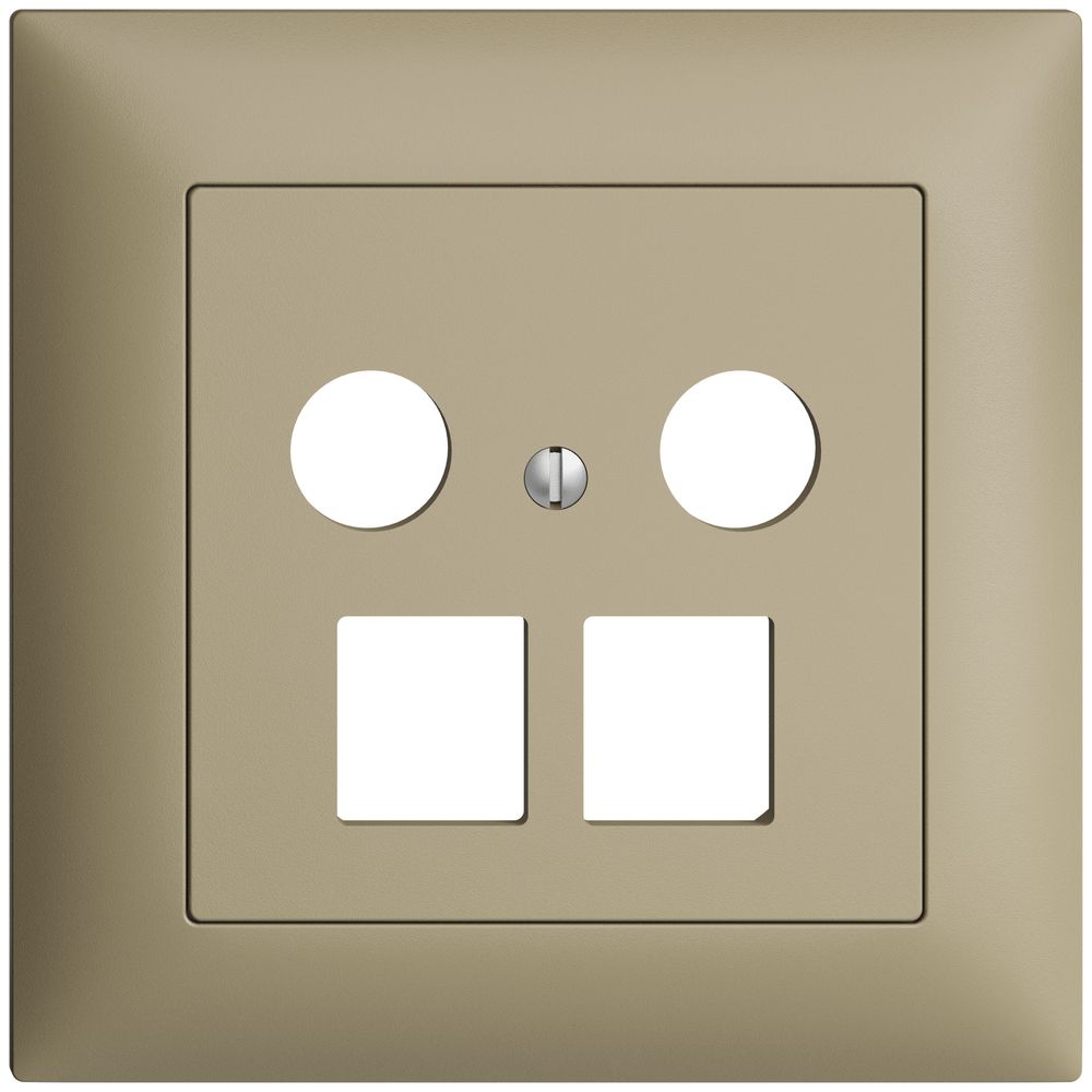 Kit d.recouvrement ENC EDIZIOdue FMI, p.prise multimédia, p.2×RJ45 Keystone sand