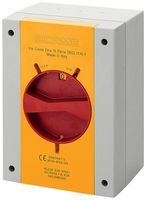 Interruttore rotativo AP Scame 63A 690V 0/4L manopola ro/gi 160×220×115mm IP66