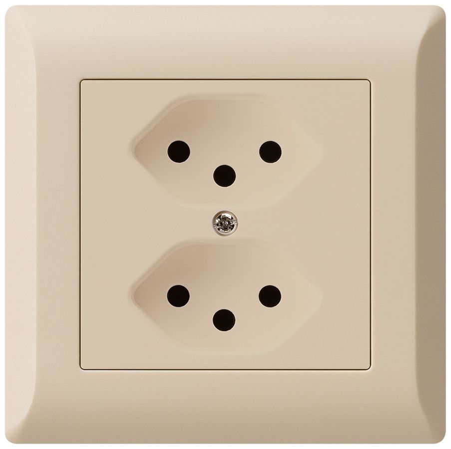 Prise ENC kallysto.line 2×T13 beige avec sécurité enfants