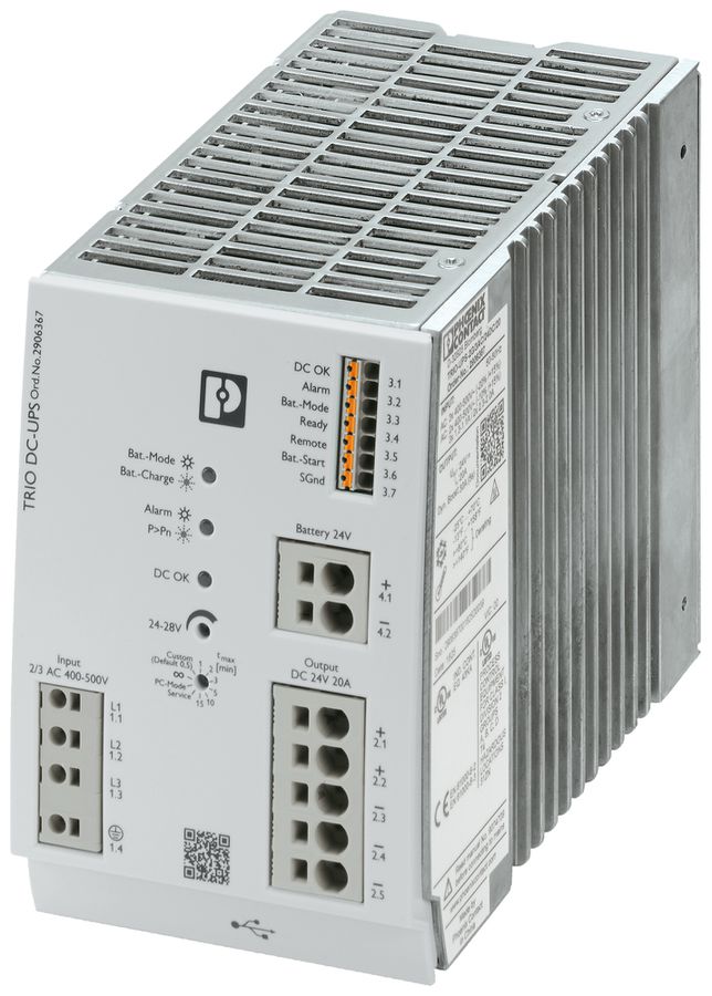 Impianto UPS PX TRIO-UPS-2G/3AC/24DC/20 Modbus IN:3L OUT:24VDC/20A