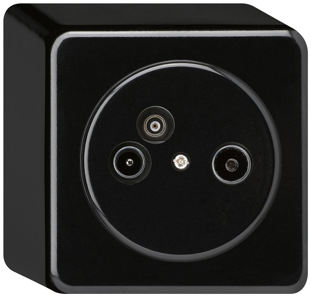 AP-Antennendose TV-R-Daten basico 19dB schwarz