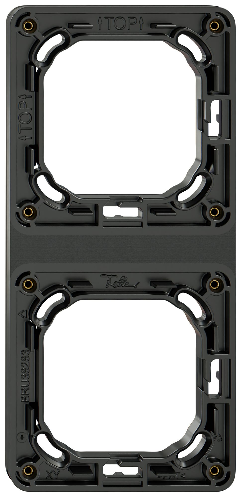 Cadre de montage ENC Feller NEVO SNAPFIX® 2×1 87×187mm noir