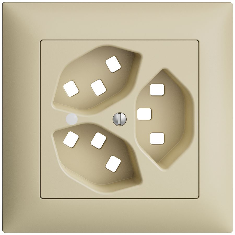 UP-Frontset EDIZIOdue vanille 88×88mm 3×T23 mit Linse