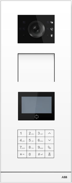 Station extérieure vidéo ABB-Welcome IP, IC, écran, clavier, 1/4, blanc