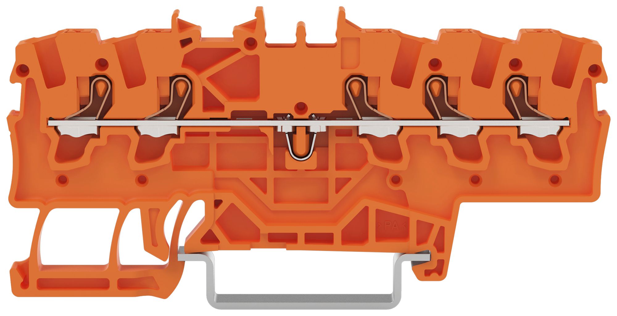 Borne de passage joignable WAGO TOPJOB S 1.5mm² 24A Push-in 5×1 TH35 orange