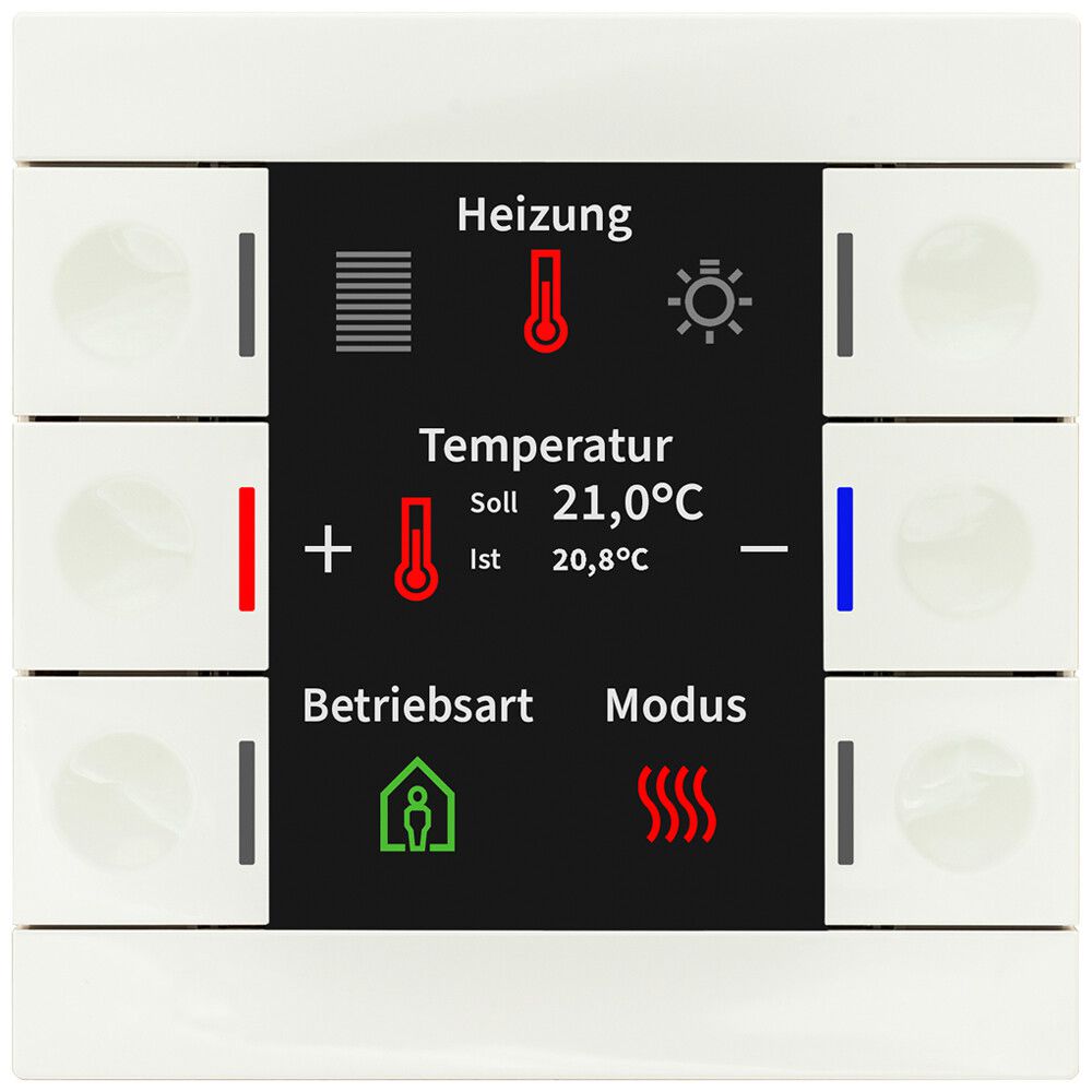 Appareil de contrôle KNX INC MDT BE-TAS86T.02 6t/6a écran temp.blanc br