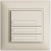 UP-Taster KNX 3-fach EDIZIOdue crema RGB mit LED mit Papiereinlage