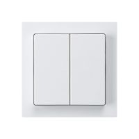 Frontset kallysto 60×60 weiss für Schalter mit Druckknopf 2-fach