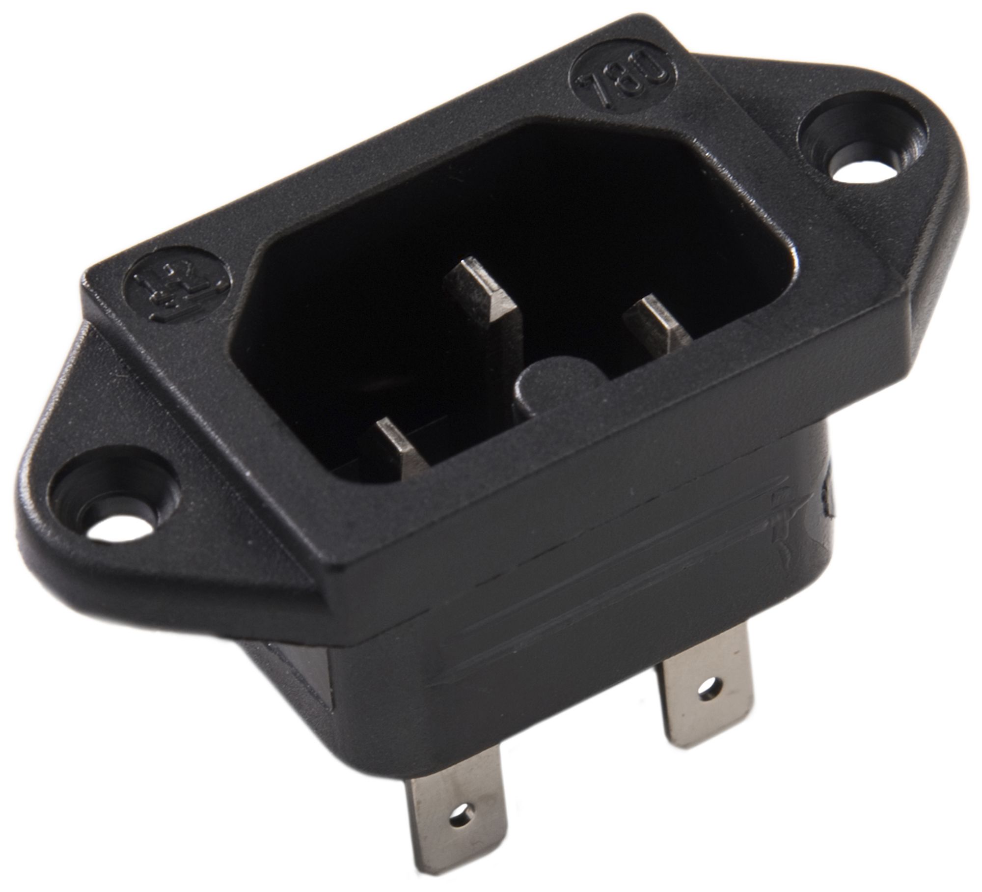 EB-Apparatestecker Typ C16 ELBRO 10A 230VAC max.120°C 6.3mm schwarz IP20