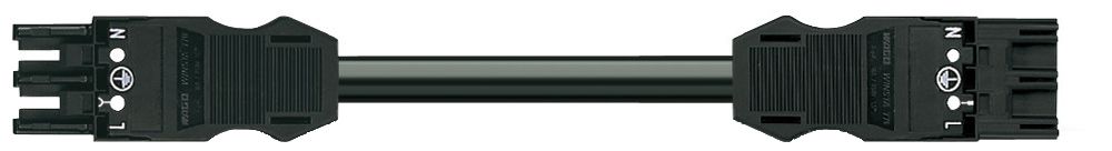 Verbindungsleitung MIDI 3×2.5mm² 20A 250V 8m Cod.A Buchse-Stecker schwarz Cca