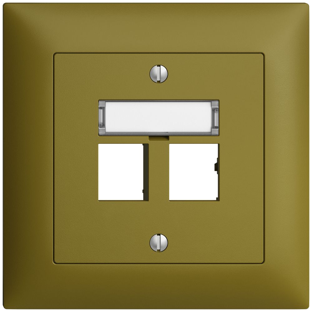 Kit de montage ENC EDIZIOdue sortie droite, pour 2×RJ45 freenet, olive