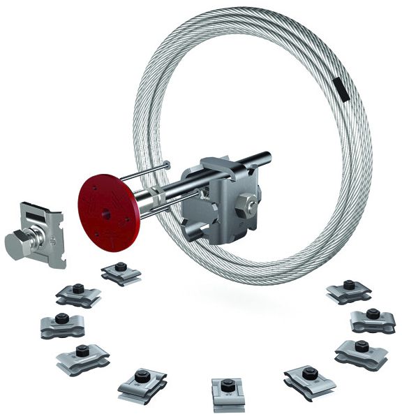 Kit de mise à terre de câble acier zingué 75mm², L= 50m