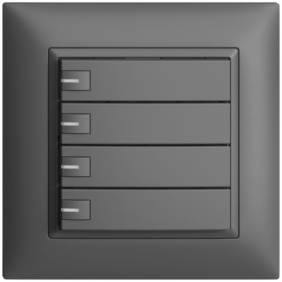 UP-Universaltaster 4×1T Steckklemme EDIZIOdue dunkelgrau mit LED