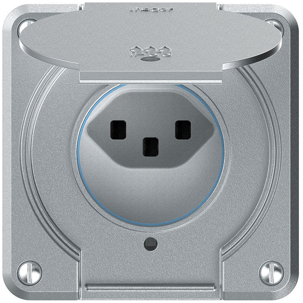 Steckdose robusto 1×Typ 23 beleuchtet IP55 aluminium