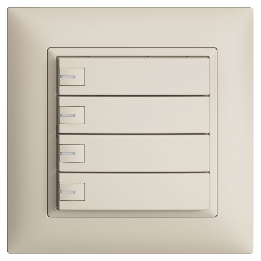 Poussoir KNX RGB ENC EDUE FMI, 250mW, LED RGB, 4×poussoir, comm.1×touche, crema