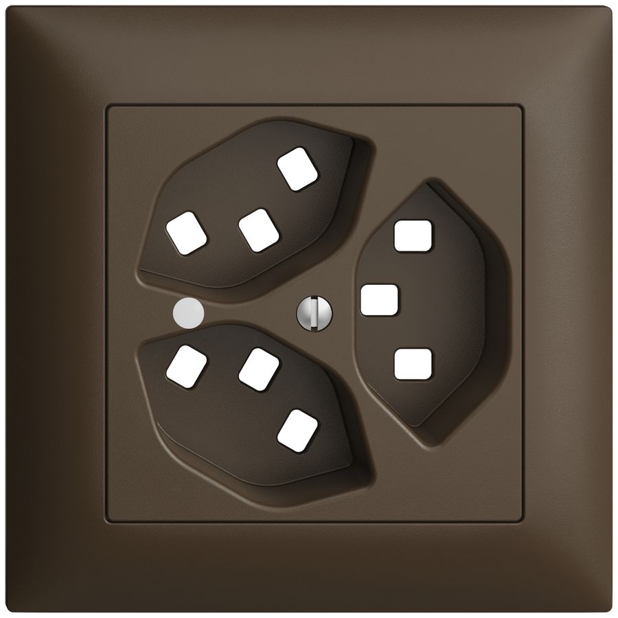 UP-Frontset EDIZIOdue coffee 88×88mm 3×T23 mit Linse