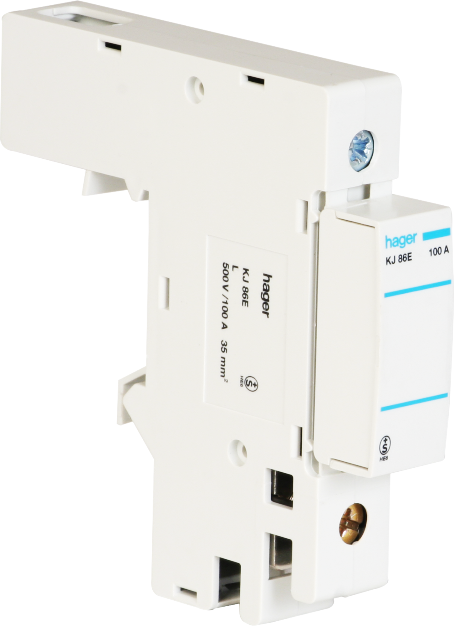 Einspeiseelement Hager DIN00 100A L1-L3 44/51mm L oben