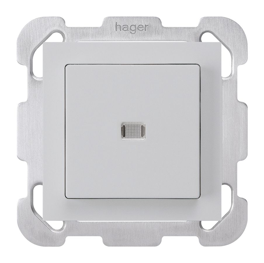 UP-Leuchtdruckschalter kallysto 6/1L hellgrau mit Befestigungsplatte