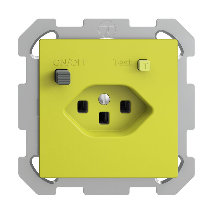 UP-Steckdose EDIZIOdue T23 FI 30mA FM, lemon