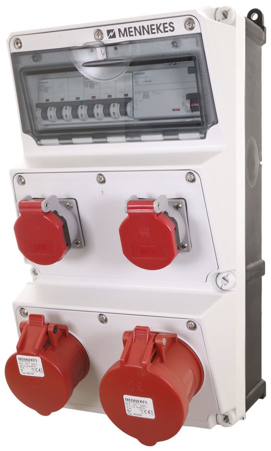 Stromverteiler Mennekes Amaxx 2×T25 1×CEE16 1×CEE32 1×FI/LS 40A IP44