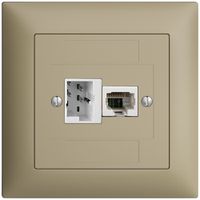 Scatola INC 1×TT,1×RJ45/u 4P EDIZIOdue ITplus ITM sand