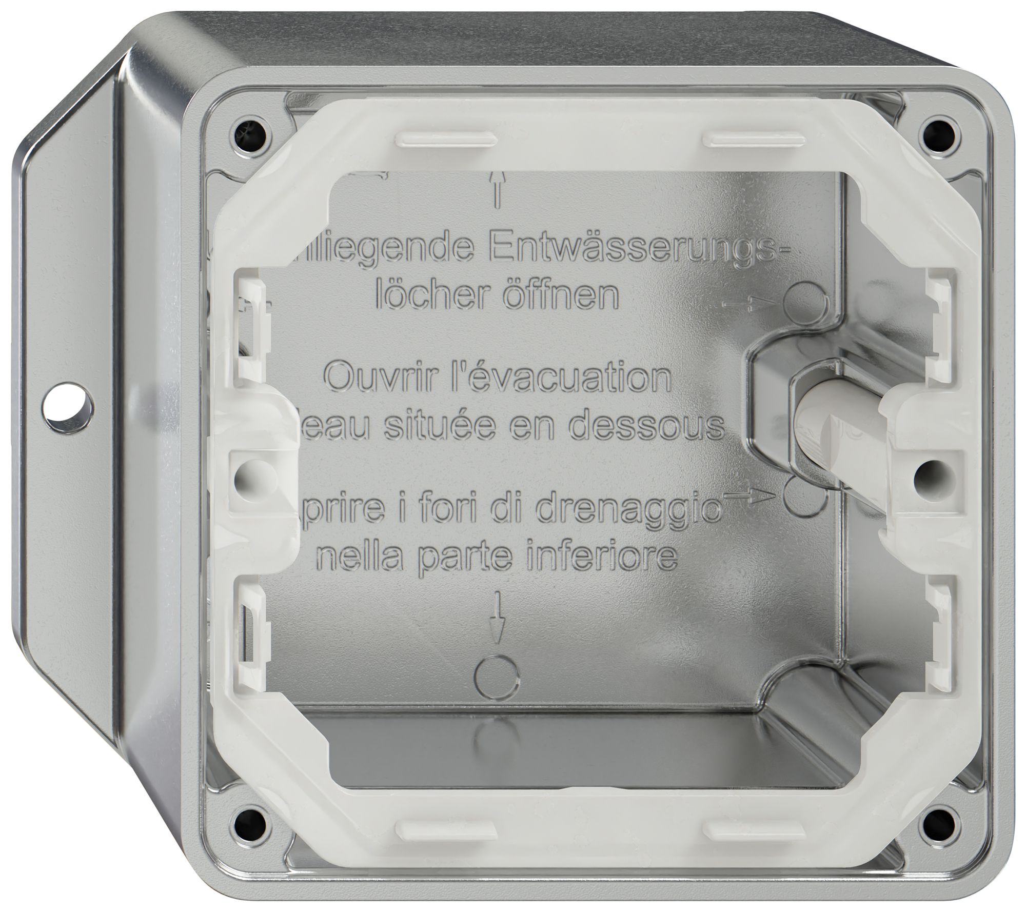 Scatola AP ELEMENT SNAPFIX® 111×87×54mm 2×M20 alu