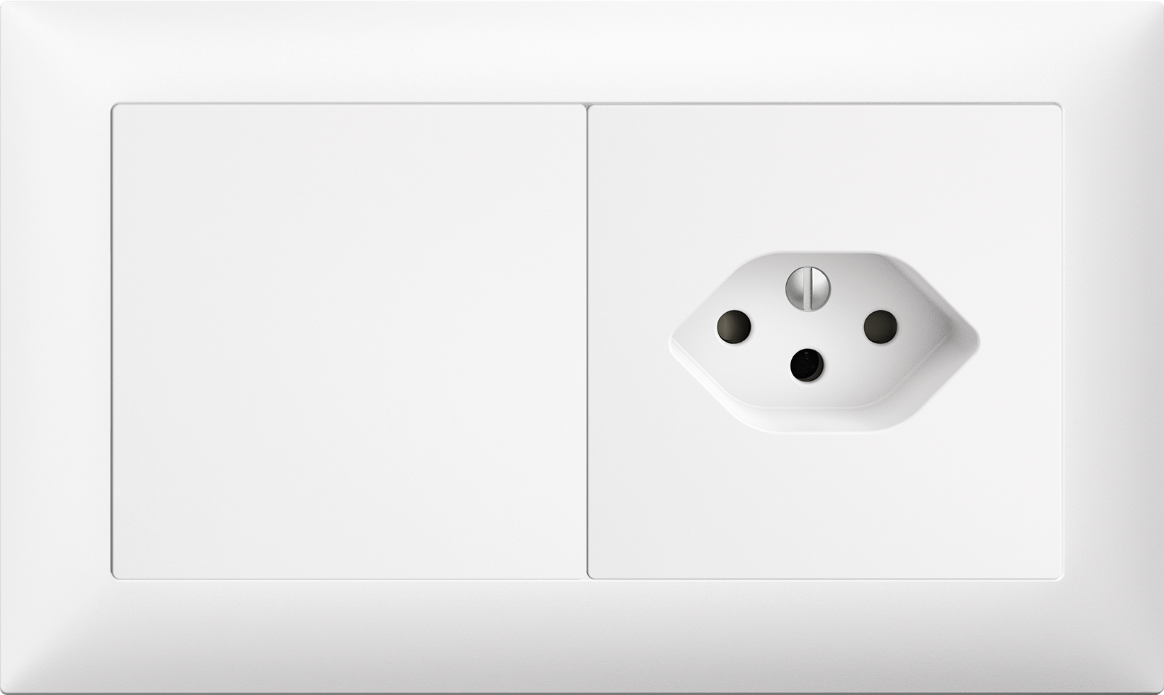 UP-Kombination Edue 1x2, Blindabdeckung  + Steckdose T13 ws
