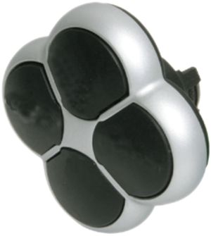 Pulsante 4 volte ETN RMQ piatta nero, anello cromato