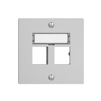 Montageset EDIZIOdue Geradeauslass, für 2×RJ45 freenet, hellgrau