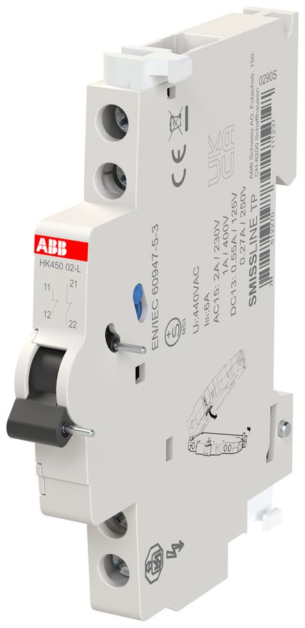 Contact auxiliaire ABB SMISSLINE CLASSIC HK45002-L, 2O, 6A/230V, à gauche