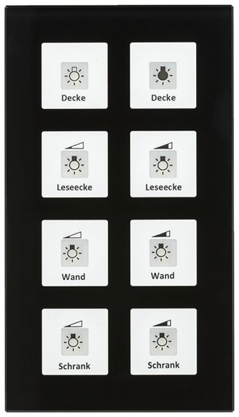 UP-Taster KNX MDT BE-GTT8S.01 8T/8B LED Temp.Glas schwarz