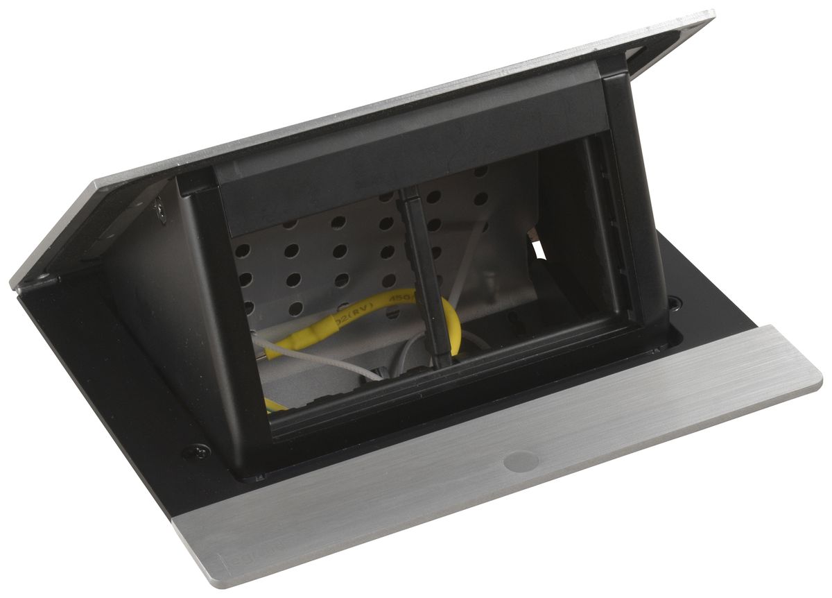 Tischsteckdose POP-UP für 4 Module Mosaic inox