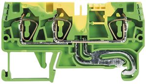 Morsetto di terra componibile WKFN 0.13…6mm² 3×molla 1 piano guida 35mm ve/gi