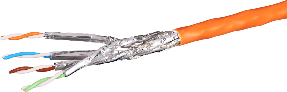 Câble informatique Cat. 7 S/FTP 4x2xAWG23/1, orange LSZH