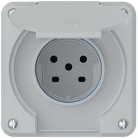 Steckdose robusto 1×Typ 15 IP55 hellgrau