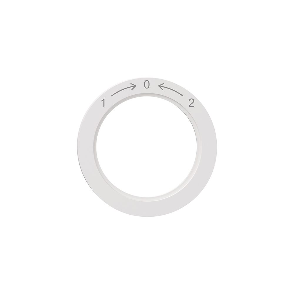 Kennscheibe NEVO, f.Drehschalter, 1 -> 0 <- 2, weiss