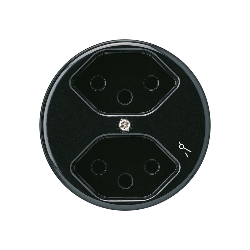 Einsatz zu Steckdose basico 2×Typ 13/1 schwarz mit Kinderschutz