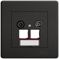 Presa multimedia INC TV-R EDIZIO.liv SNAPFIX® EASYNET p.2×RJ45 S-One 11dB ne