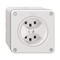 NAPU-Steckdose NEVO, 2×T23, m.LED, weiss