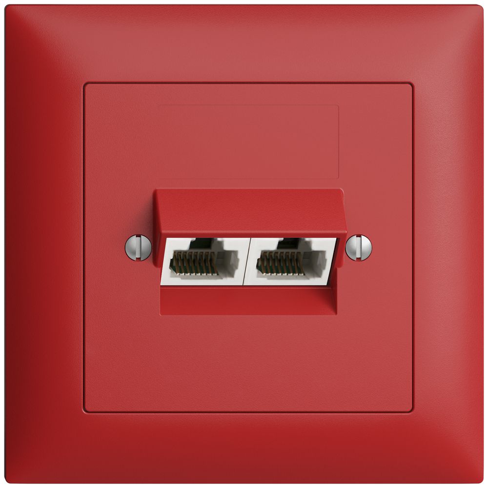 UP-Dose 2×RJ45/u 8P getr. EDIZIOdue berry ITplus