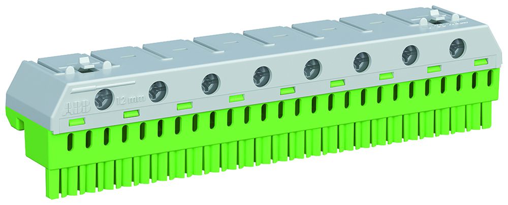 Bloc de bornes ABB ZK268G, 63A, 8×2.5…25mm²+26×1.5…4mm², jaune/vert