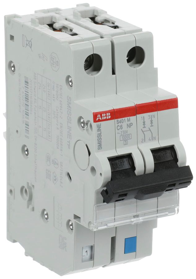 Leitungsschutzschalter SMISSLINE TP S 2×6A C 10kA NP