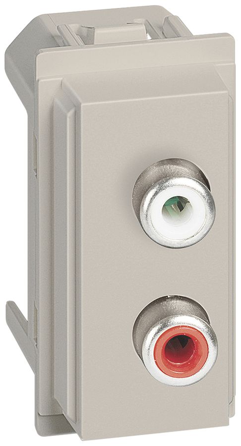 Audio-Anschlussdose Living Now 2×RCA rot/weiss 1 Modul sand