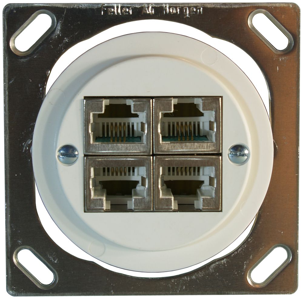 EB-Anschlussdose JK 4×RJ45 getrennt, weiss