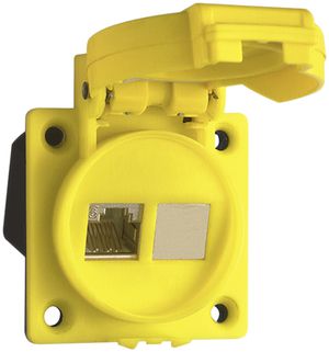 EB-Dose 1×RJ45 IP67 mit Deckel IDC, Kat. 6a, geschirmt, gelb