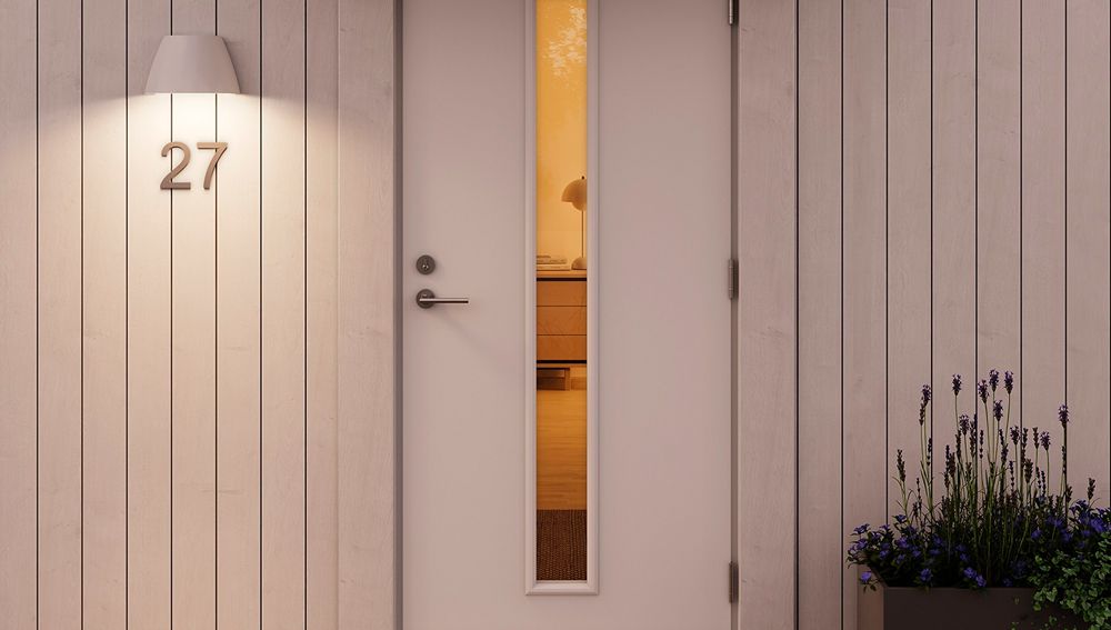 Applique LED Plejd OUT-02-W 13W 2200…4000K IP44 VAR 143×232×143mm blanc