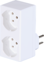 Mehrfachstecker Warob 2×T15 weiss