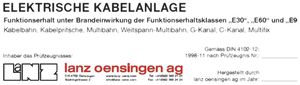 Kleber Lanz Funktionserhalt im Brandfall