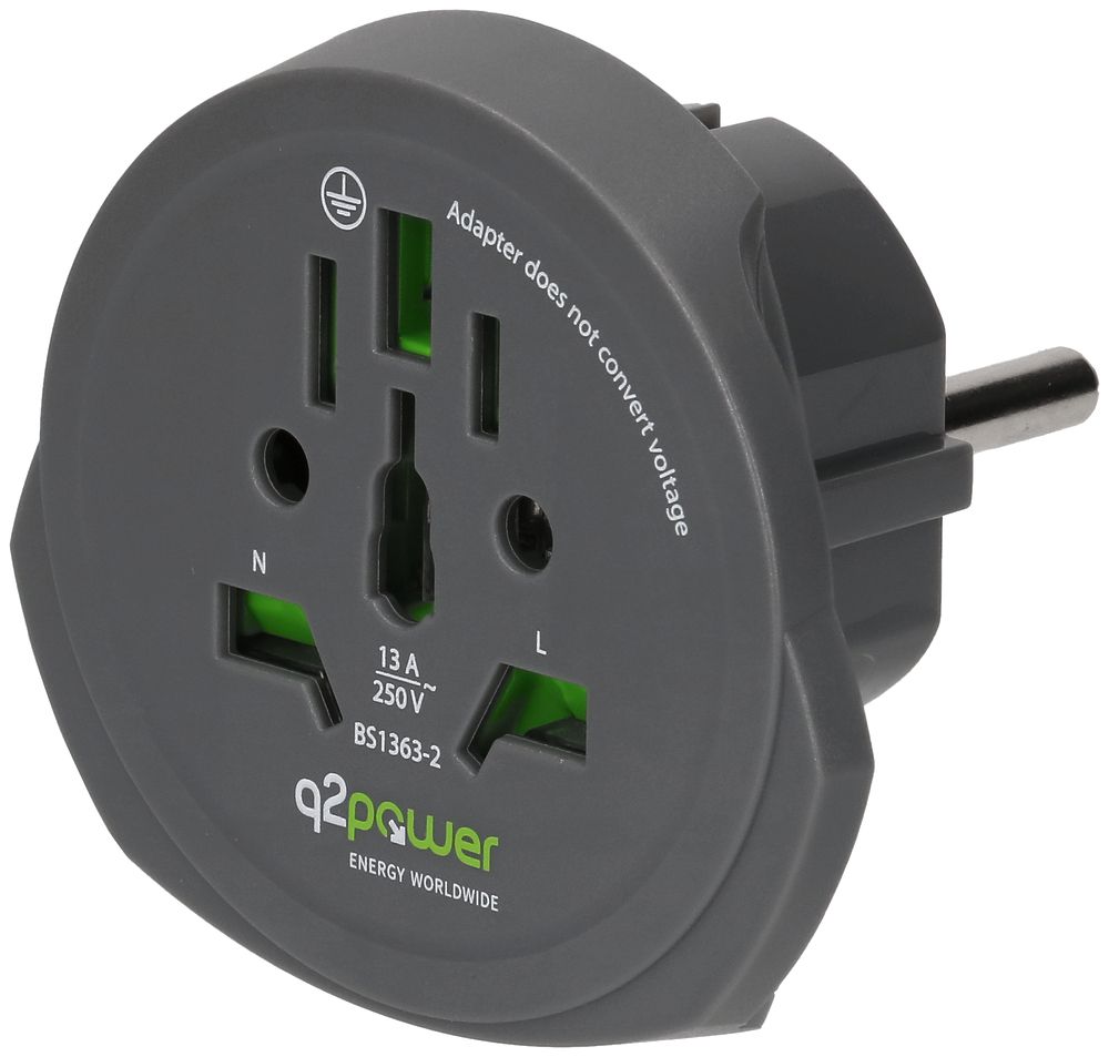 Übergangsstecker MH q2power WORLD to EUROPE