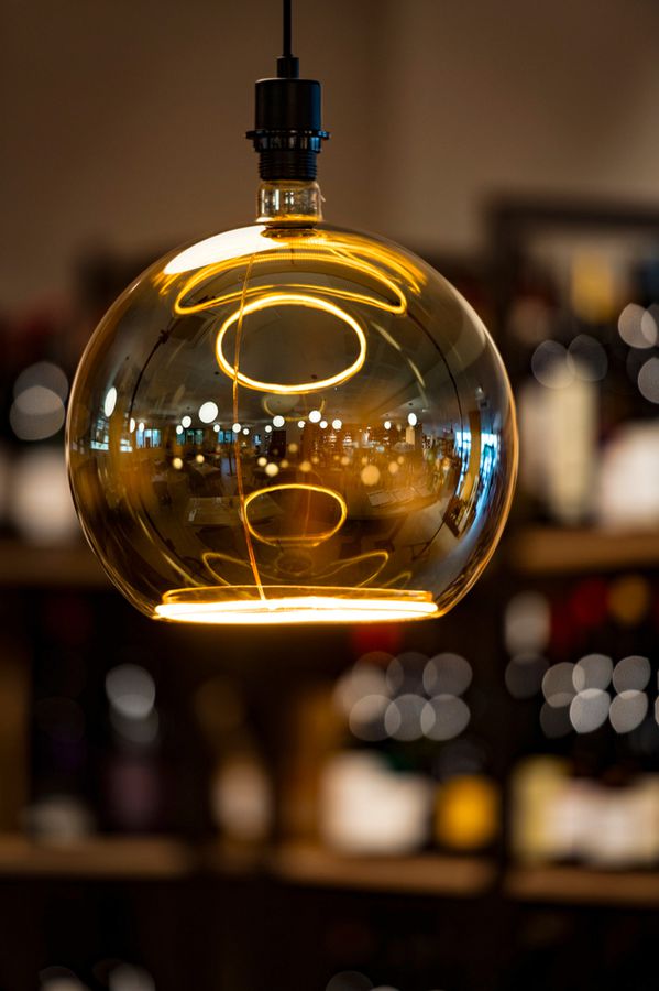 LED-Lampe SLV Floating Globe E27 6W 1900K DIM mattiert Rauch schwarz Ø150×185mm